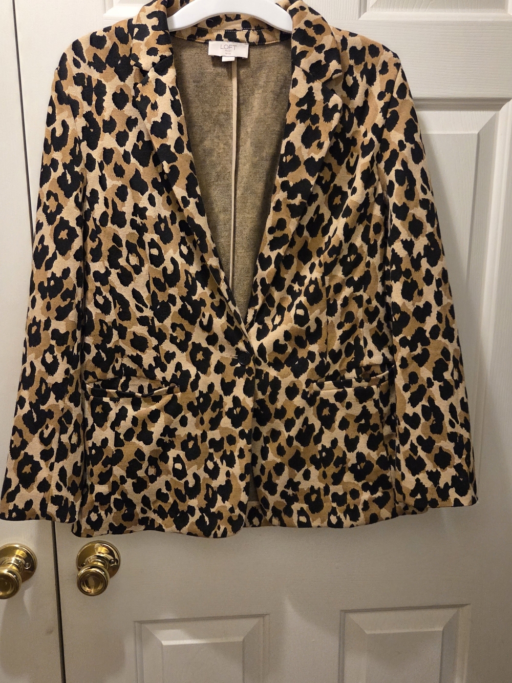 LOFT Leopard Print Blazer Jacket in Tan and Black